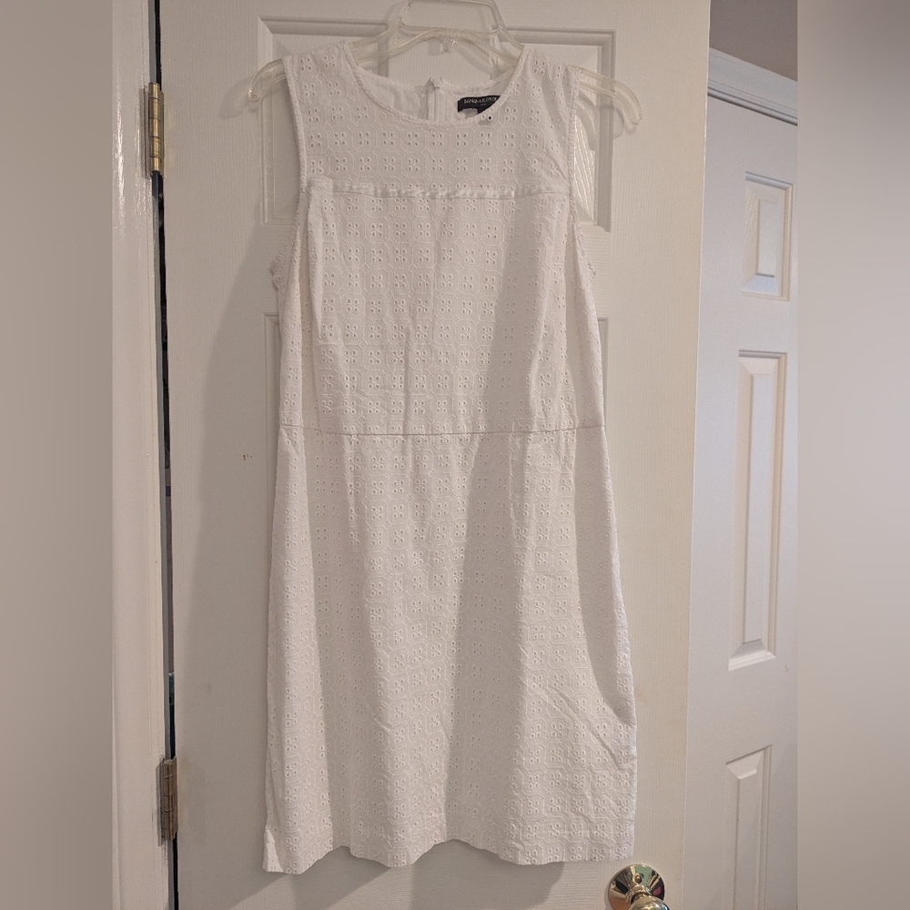 Banana Republic Factory White Eyelet Sheath Mini Dress